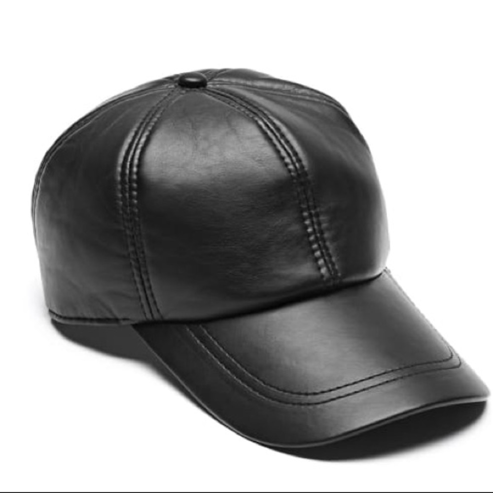 GUESS Faux Leather Baseball Cap